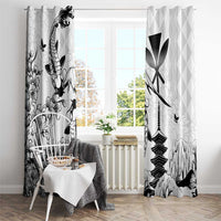 Japan And Hawaii Window Curtain Sakura Koi Fish Hawaiian Lei Kanaka - Polynesian Pride