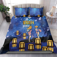 Japan Obon Festival Bedding Set Sakura Lanterns With Bon Dance - Polynesian Pride