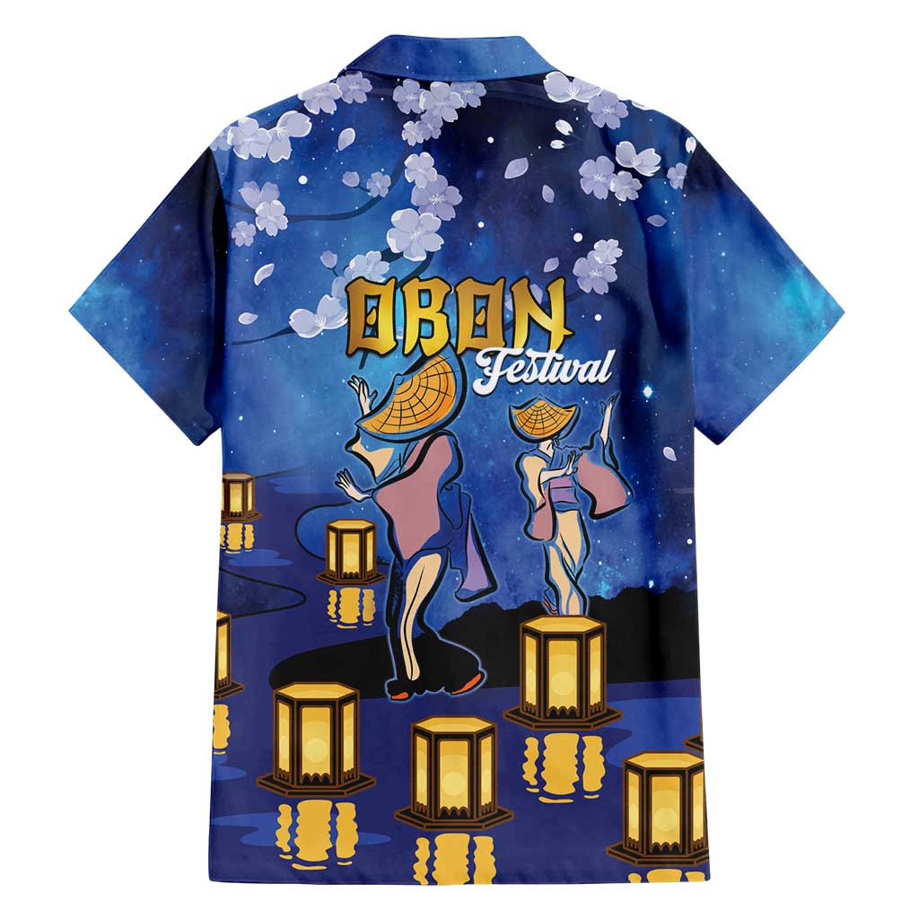 Japan Obon Festival Family Matching Long Sleeve Bodycon Dress and Hawaiian Shirt Sakura Lanterns With Bon Dance LT14 - Polynesian Pride