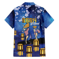 Japan Obon Festival Family Matching Long Sleeve Bodycon Dress and Hawaiian Shirt Sakura Lanterns With Bon Dance LT14 - Polynesian Pride
