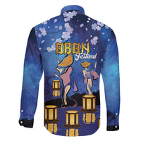 Japan Obon Festival Family Matching Long Sleeve Bodycon Dress and Hawaiian Shirt Sakura Lanterns With Bon Dance LT14 - Polynesian Pride