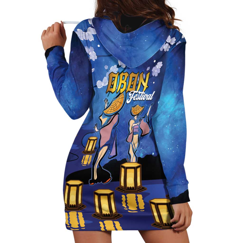 Japan Obon Festival Hoodie Dress Sakura Lanterns With Bon Dance - Polynesian Pride
