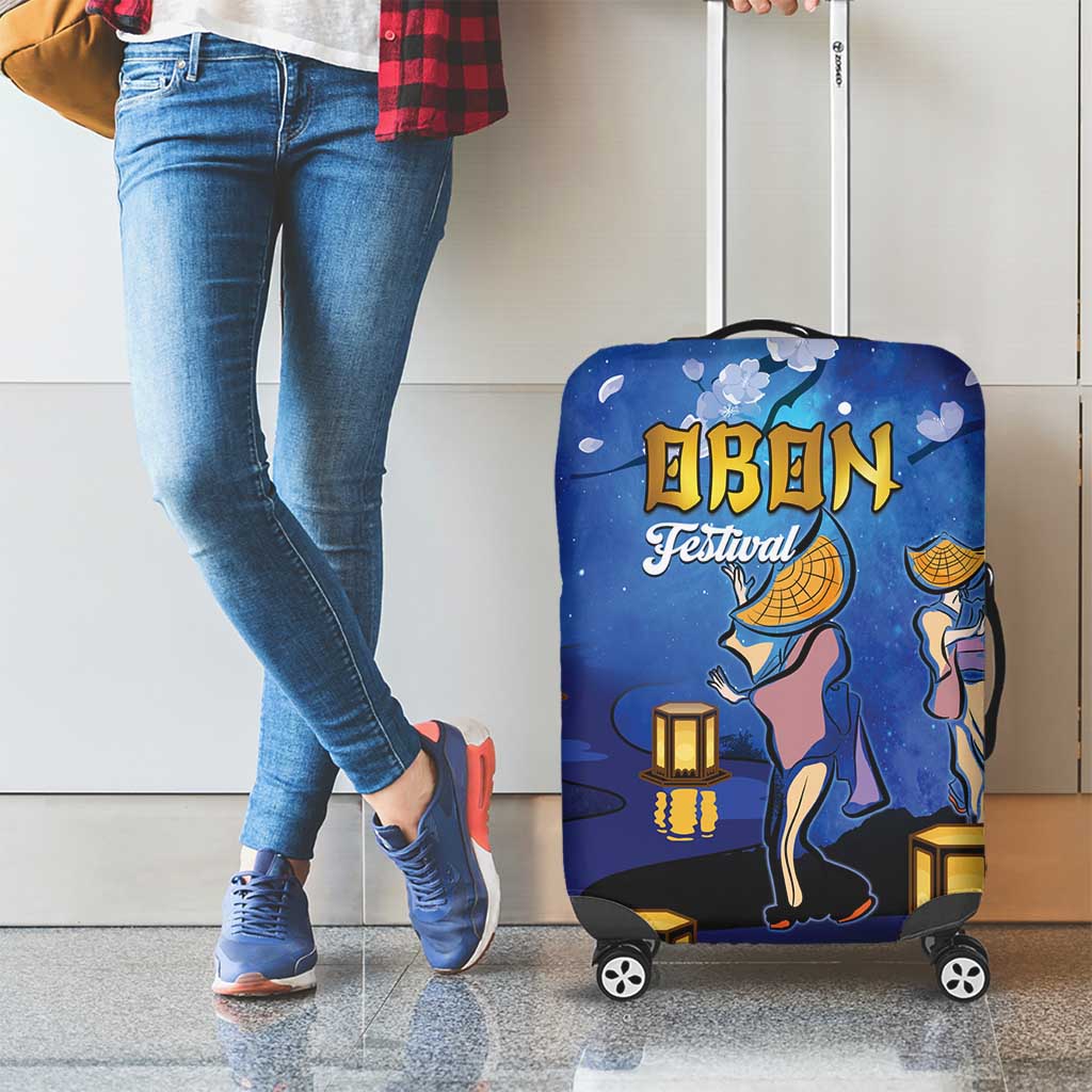 Japan Obon Festival Luggage Cover Sakura Lanterns With Bon Dance LT14 - Polynesian Pride