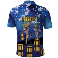 Japan Obon Festival Polo Shirt Sakura Lanterns With Bon Dance - Polynesian Pride