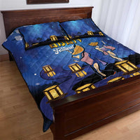 Japan Obon Festival Quilt Bed Set Sakura Lanterns With Bon Dance - Polynesian Pride