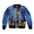 Japan Obon Festival Sleeve Zip Bomber Jacket Sakura Lanterns With Bon Dance - Polynesian Pride