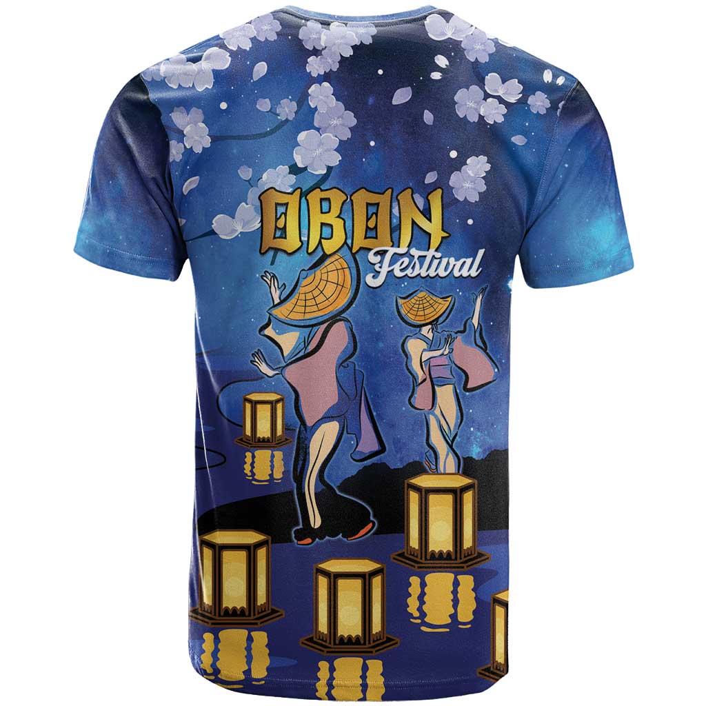 Japan Obon Festival T Shirt Sakura Lanterns With Bon Dance - Polynesian Pride