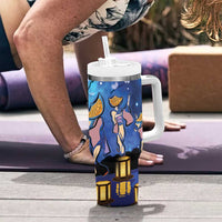 Japan Obon Festival Tumbler With Handle Sakura Lanterns With Bon Dance - Polynesian Pride