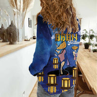 Japan Obon Festival Women Casual Shirt Sakura Lanterns With Bon Dance LT14 - Polynesian Pride