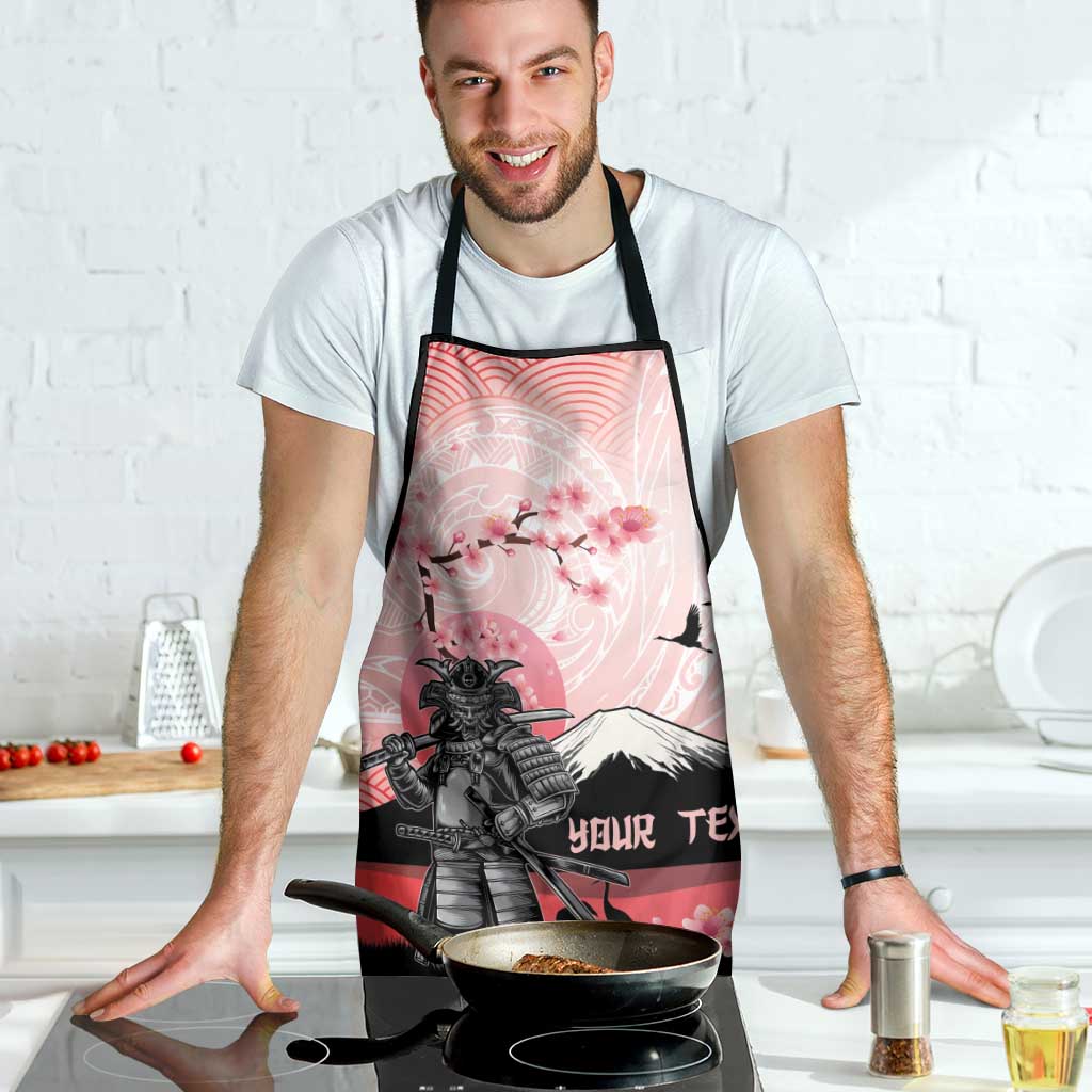 Personalised Japan Samurai Warrior Apron Japanese Cherry Blossom Polynesian Pattern - Polynesian Pride