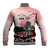 Personalised Japan Samurai Warrior Baseball Jacket Japanese Cherry Blossom Polynesian Pattern - Polynesian Pride