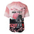 Personalised Japan Samurai Warrior Baseball Jersey Japanese Cherry Blossom Polynesian Pattern - Polynesian Pride