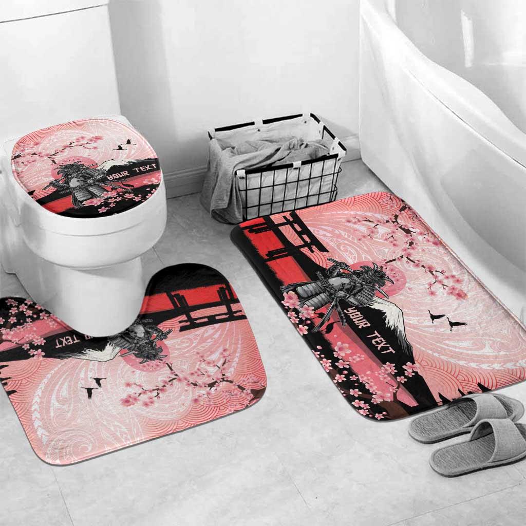 Personalised Japan Samurai Warrior Bathroom Set Japanese Cherry Blossom Polynesian Pattern - Polynesian Pride