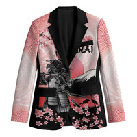 Personalised Japan Samurai Warrior Blazer Japanese Cherry Blossom Polynesian Pattern - Polynesian Pride