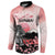 Personalised Japan Samurai Warrior Button Sweatshirt Japanese Cherry Blossom Polynesian Pattern - Polynesian Pride