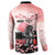 Personalised Japan Samurai Warrior Button Sweatshirt Japanese Cherry Blossom Polynesian Pattern - Polynesian Pride