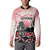 Personalised Japan Samurai Warrior Button Sweatshirt Japanese Cherry Blossom Polynesian Pattern - Polynesian Pride