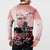 Personalised Japan Samurai Warrior Button Sweatshirt Japanese Cherry Blossom Polynesian Pattern - Polynesian Pride