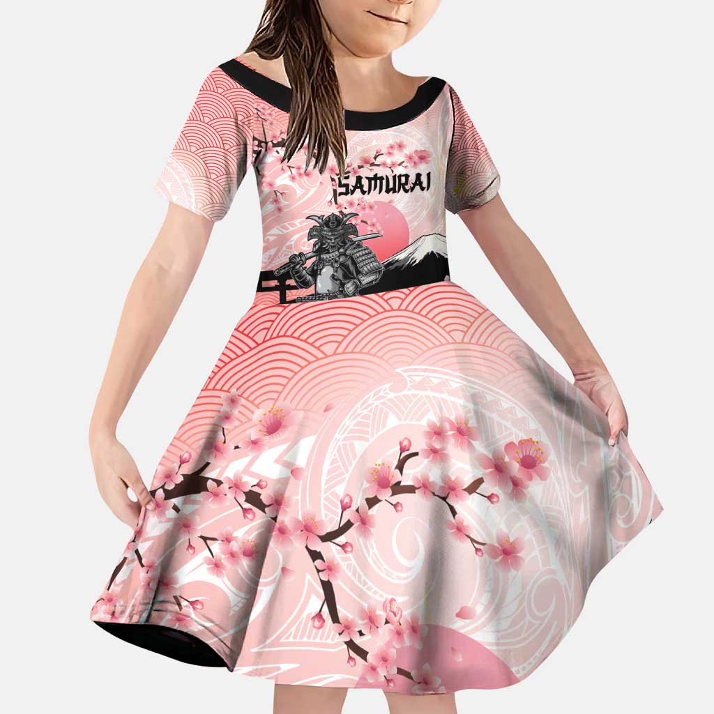 Personalised Japan Samurai Warrior Family Matching Puletasi and Hawaiian Shirt Japanese Cherry Blossom Polynesian Pattern - Polynesian Pride