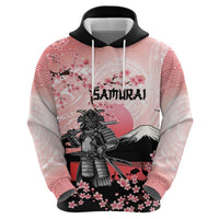 Personalised Japan Samurai Warrior Hoodie Japanese Cherry Blossom Polynesian Pattern - Polynesian Pride