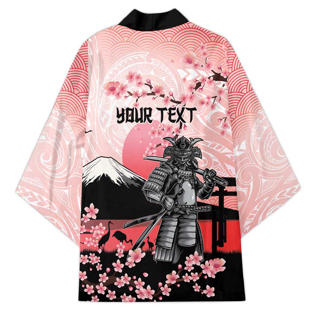 Personalised Japan Samurai Warrior Kimono Japanese Cherry Blossom Polynesian Pattern - Polynesian Pride
