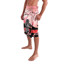 Personalised Japan Samurai Warrior Lavalava Japanese Cherry Blossom Polynesian Pattern - Polynesian Pride