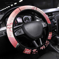 Japan Samurai Warrior Steering Wheel Cover Japanese Cherry Blossom Polynesian Pattern - Polynesian Pride