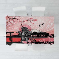 Personalised Japan Samurai Warrior Tablecloth Japanese Cherry Blossom Polynesian Pattern - Polynesian Pride
