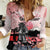 Personalised Japan Samurai Warrior Women Casual Shirt Japanese Cherry Blossom Polynesian Pattern - Polynesian Pride