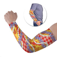 Hawaii Kahili Palaka Motifs Arm Sleeves Hawaiian Honohono Pikake Lei