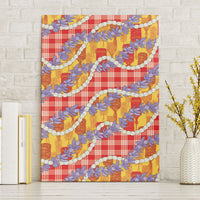 Hawaii Kahili Palaka Motifs Canvas Wall Art Hawaiian Honohono Pikake Lei