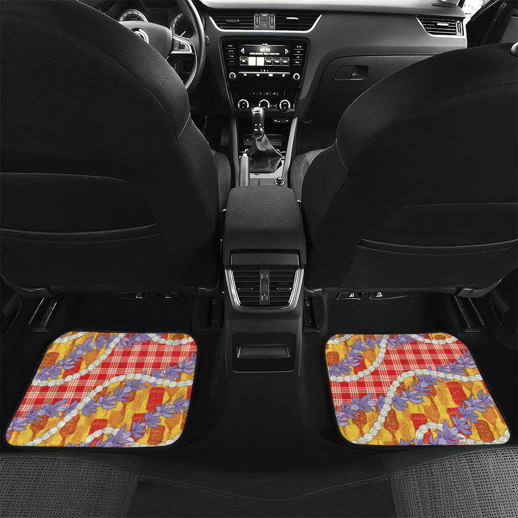 Hawaii Kahili Palaka Motifs Car Mats Hawaiian Honohono Pikake Lei