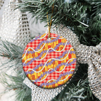 Hawaii Kahili Palaka Motifs Ceramic Ornament Hawaiian Honohono Pikake Lei LT14 - Polynesian Pride