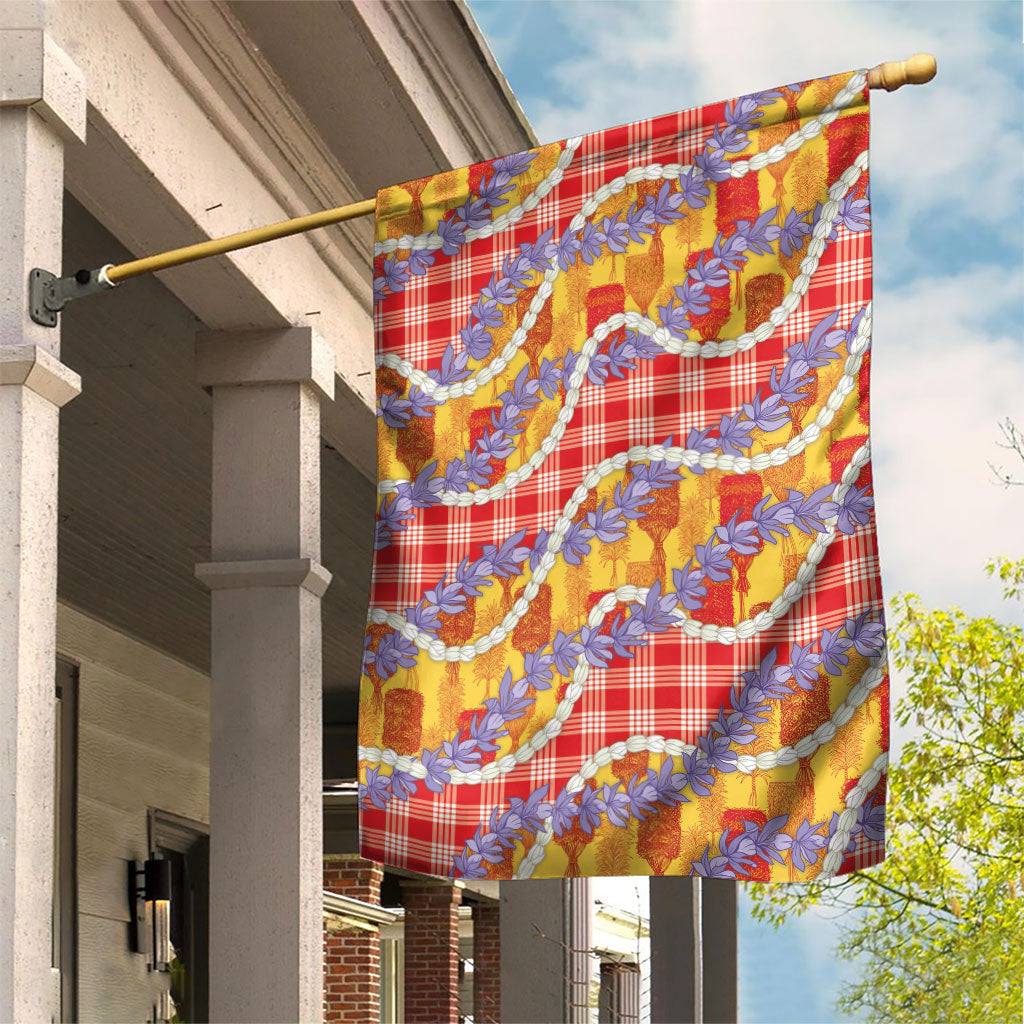 Hawaii Kahili Palaka Motifs Garden Flag Hawaiian Honohono Pikake Lei