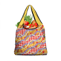 Hawaii Kahili Palaka Motifs Grocery Bag Hawaiian Honohono Pikake Lei