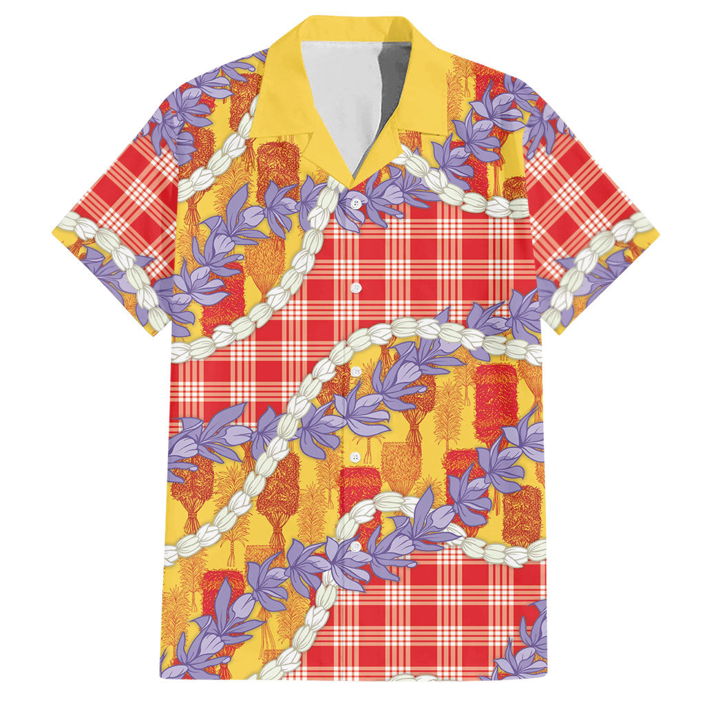 Hawaii Kahili Palaka Motifs Hawaiian Shirt Hawaiian Honohono Pikake Lei