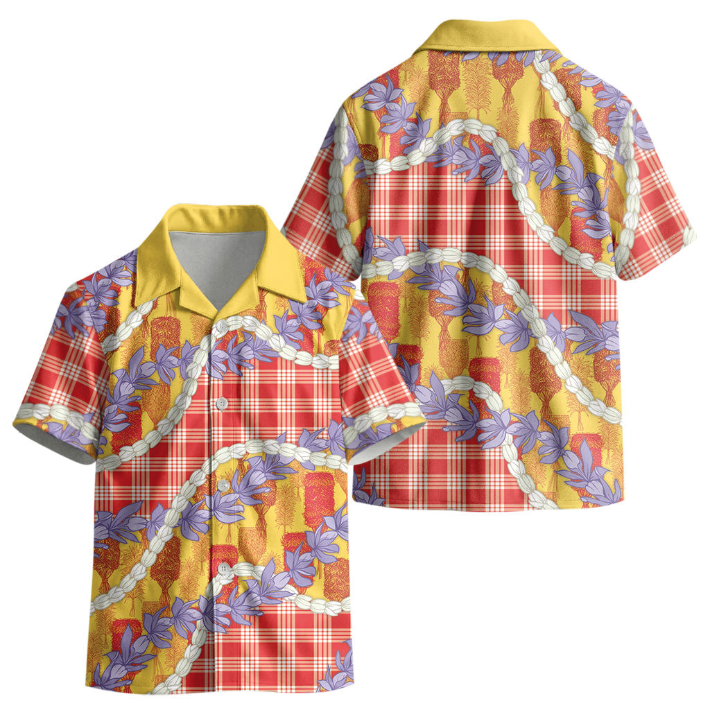 Hawaii Kahili Palaka Motifs Kid Hawaiian Shirt Hawaiian Honohono Pikake Lei LT14 - Polynesian Pride