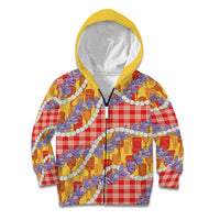 Hawaii Kahili Palaka Motifs Kid Hoodie Hawaiian Honohono Pikake Lei