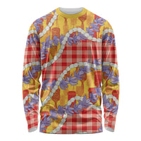 Hawaii Kahili Palaka Motifs Long Sleeve Shirt Hawaiian Honohono Pikake Lei