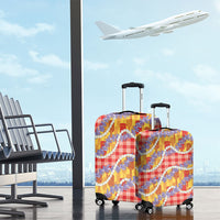 Hawaii Kahili Palaka Motifs Luggage Cover Hawaiian Honohono Pikake Lei