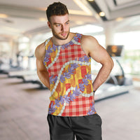 Hawaii Kahili Palaka Motifs Men Tank Top Hawaiian Honohono Pikake Lei