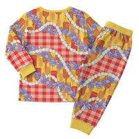 Hawaii Kahili Palaka Motifs Christmas Pajama Set Hawaiian Honohono Pikake Lei LT14 - Polynesian Pride