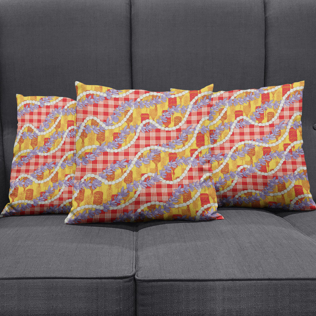 Hawaii Kahili Palaka Motifs Pillow Cover Hawaiian Honohono Pikake Lei