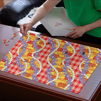 Hawaii Kahili Palaka Motifs Puzzle Hawaiian Honohono Pikake Lei