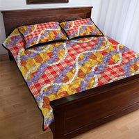 Hawaii Kahili Palaka Motifs Quilt Bed Set Hawaiian Honohono Pikake Lei