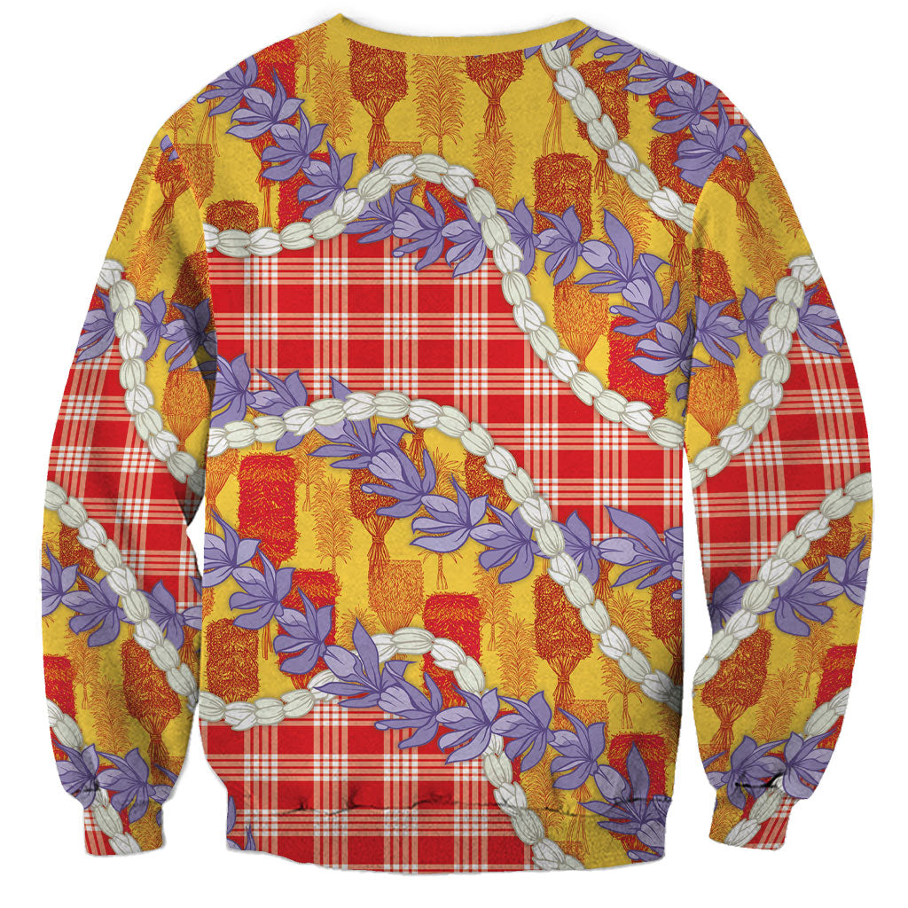 Hawaii Kahili Palaka Motifs Sweatshirt Hawaiian Honohono Pikake Lei