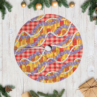 Hawaii Kahili Palaka Motifs Tree Skirt Hawaiian Honohono Pikake Lei LT14 Casual Red - Polynesian Pride