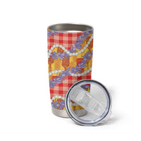 Hawaii Kahili Palaka Motifs Tumbler Cup Hawaiian Honohono Pikake Lei
