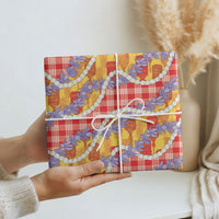 Hawaii Kahili Palaka Motifs Wrapping Paper Hawaiian Honohono Pikake Lei
