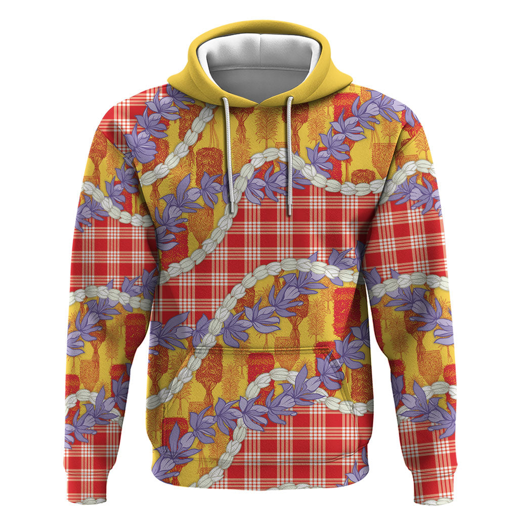 Hawaii Kahili Palaka Motifs Zip Hoodie Hawaiian Honohono Pikake Lei